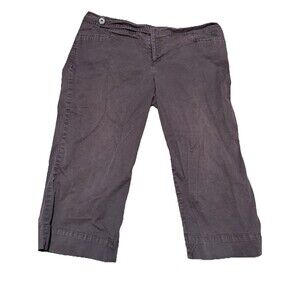 Mossimo Stretched Women Brown Cotton Blend Crop Capri Pants Size 14